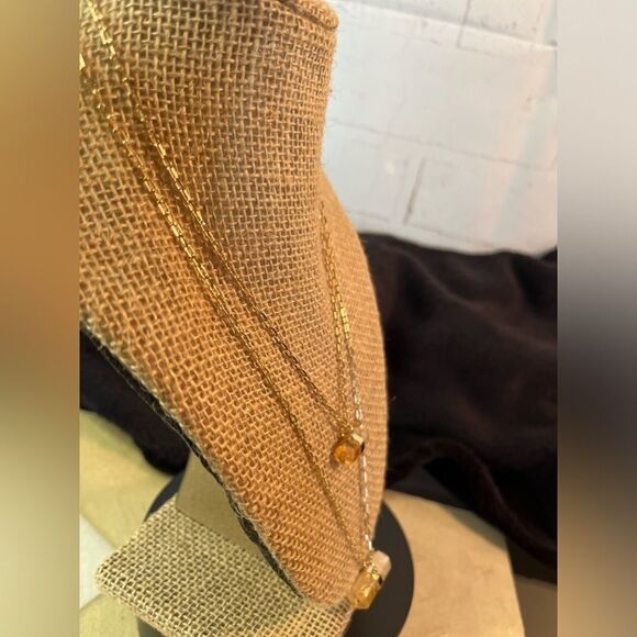 Brazilian Natural Citrine Double Layer Necklace 21-23” in Goldtone 11.50ctw - Picture 7 of 12